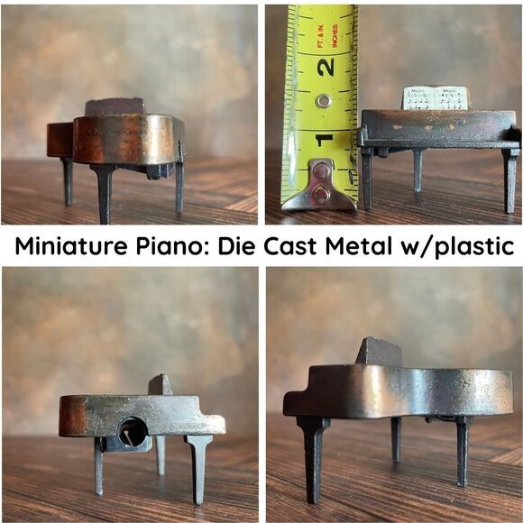 Three Vintage Die-Cast Pencil Sharpeners – 1970s – Upright Piano, Grand Piano - Picture 8 of 8